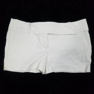 White with pinstripe shorts